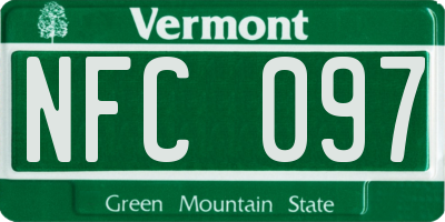 VT license plate NFC097