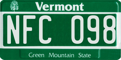 VT license plate NFC098