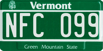 VT license plate NFC099