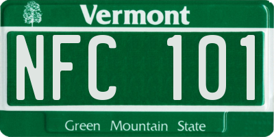 VT license plate NFC101