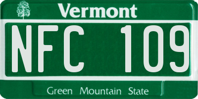 VT license plate NFC109