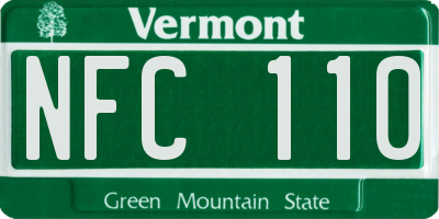 VT license plate NFC110