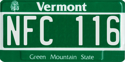 VT license plate NFC116