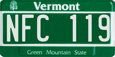 VT license plate NFC119