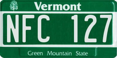 VT license plate NFC127