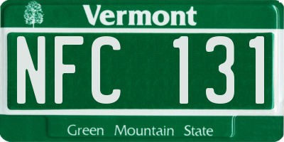VT license plate NFC131