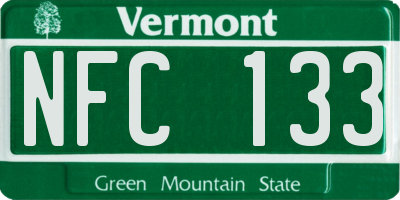 VT license plate NFC133