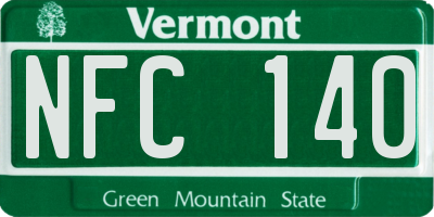 VT license plate NFC140