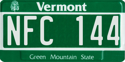 VT license plate NFC144