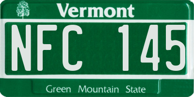 VT license plate NFC145