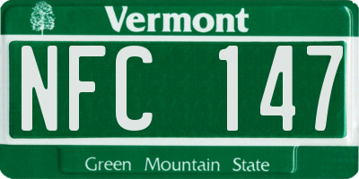 VT license plate NFC147