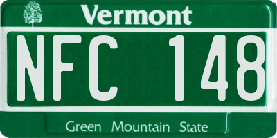 VT license plate NFC148