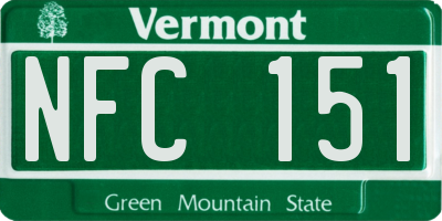 VT license plate NFC151