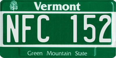 VT license plate NFC152