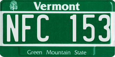 VT license plate NFC153