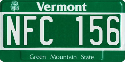 VT license plate NFC156