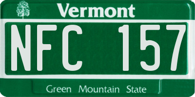 VT license plate NFC157