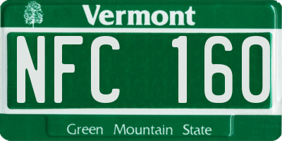 VT license plate NFC160
