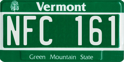 VT license plate NFC161