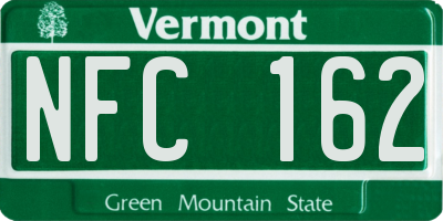 VT license plate NFC162