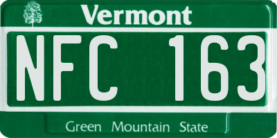 VT license plate NFC163
