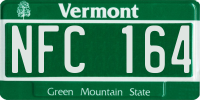 VT license plate NFC164