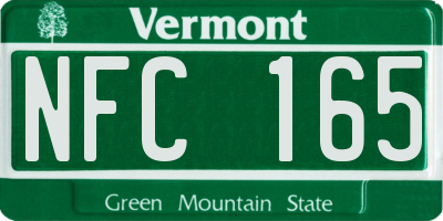 VT license plate NFC165