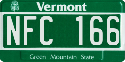 VT license plate NFC166