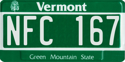 VT license plate NFC167