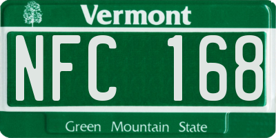 VT license plate NFC168