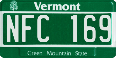 VT license plate NFC169