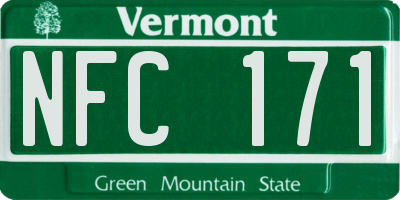 VT license plate NFC171