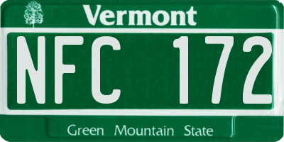 VT license plate NFC172