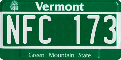 VT license plate NFC173