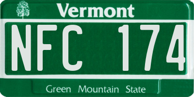 VT license plate NFC174