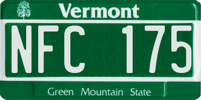 VT license plate NFC175