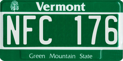 VT license plate NFC176