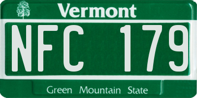 VT license plate NFC179