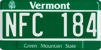 VT license plate NFC184