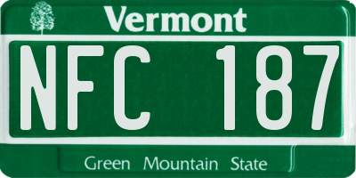 VT license plate NFC187