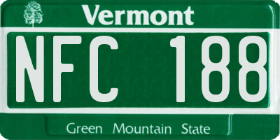 VT license plate NFC188