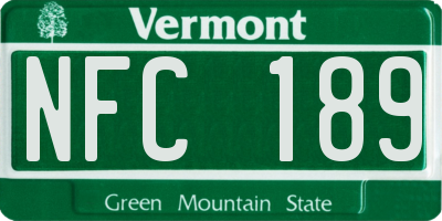 VT license plate NFC189