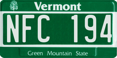 VT license plate NFC194