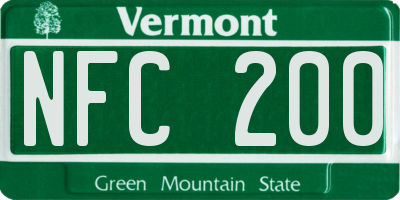 VT license plate NFC200