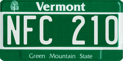 VT license plate NFC210