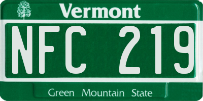 VT license plate NFC219