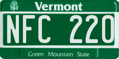 VT license plate NFC220