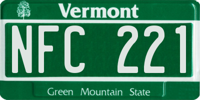 VT license plate NFC221