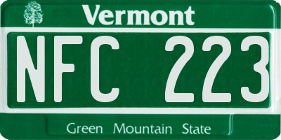VT license plate NFC223
