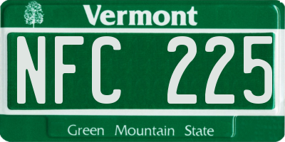 VT license plate NFC225